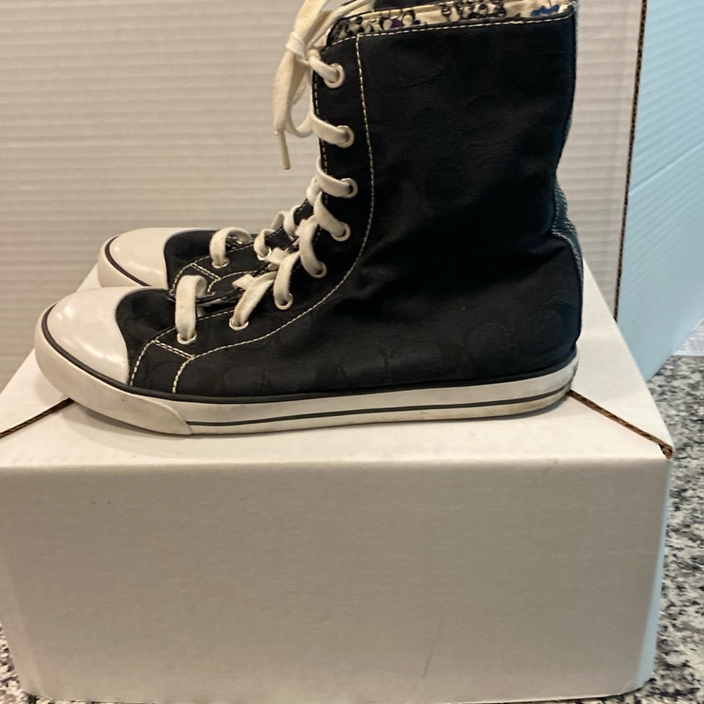 Coach Hightop Black Leatherwalk Sneakers